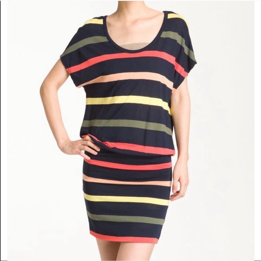 Soft Joie • jersey rainbow striped dress